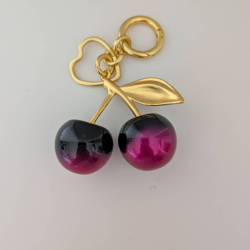 Gold and Black Cherry Keychain